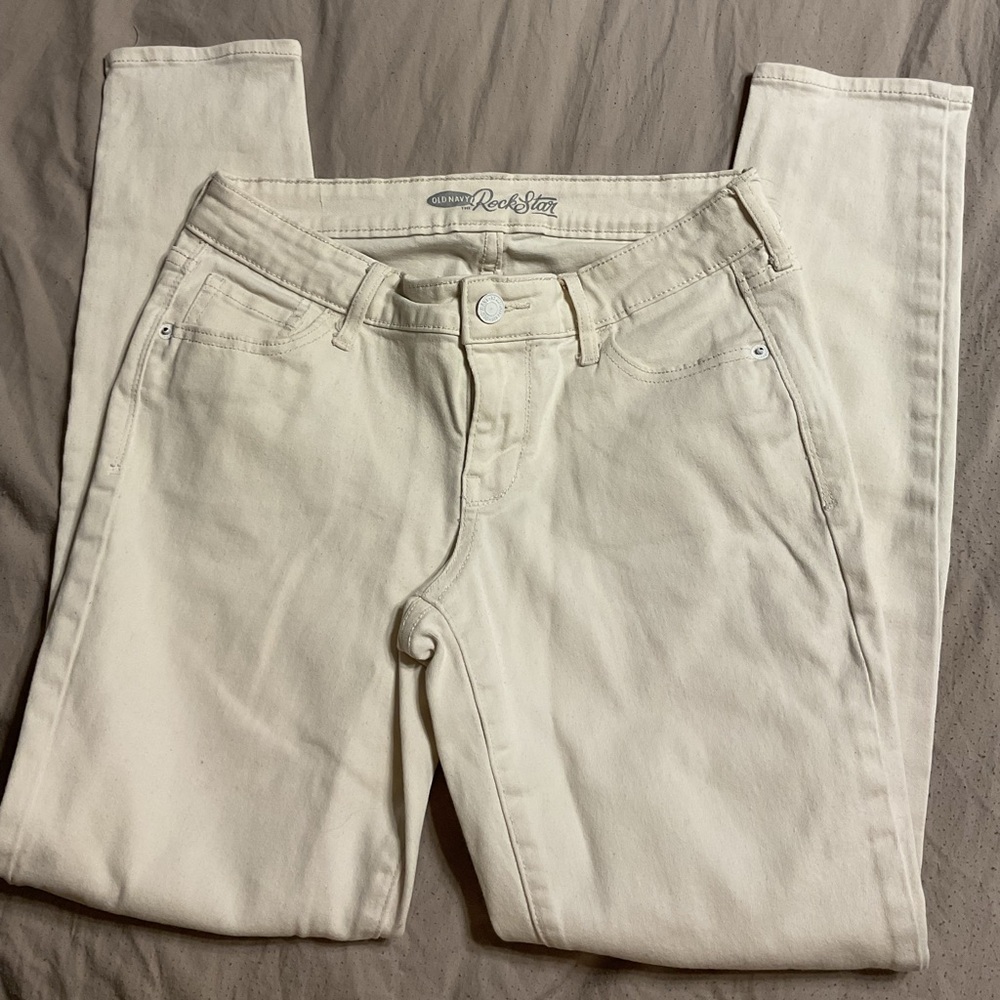 Old Navy Women's Off-White Skinny Jeans